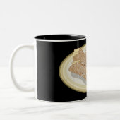 Cannoli cartoon illustratie tweekleurige koffiemok (Links)