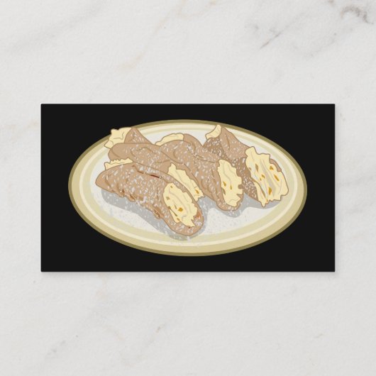 Cannoli cartoon illustratie visitekaartje (Achterkant)