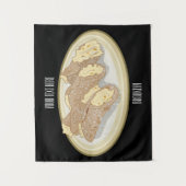 Cannoli cartoon illustratie wandkleed (Voorkant)