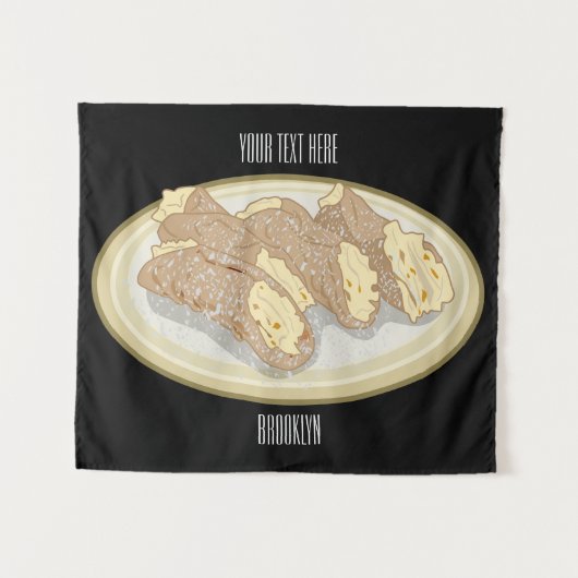 Cannoli cartoon illustratie wandkleed (Voorkant (horizontaal))