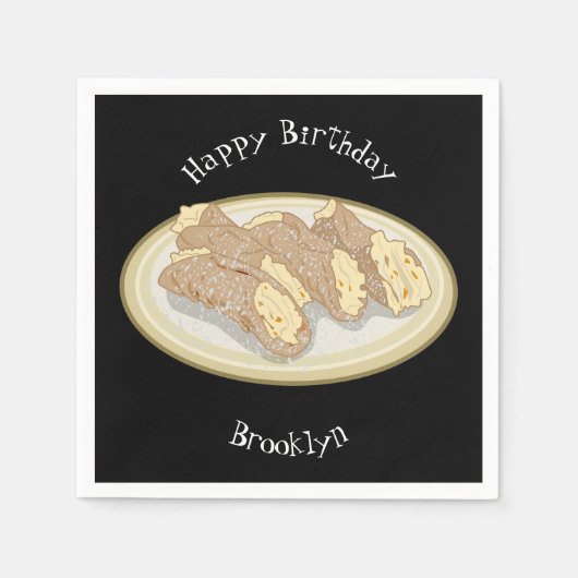 Cannoli cartoon illustration servet (Voorkant)
