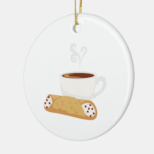 Cannoli & Coffee Keramisch Ornament (Links)
