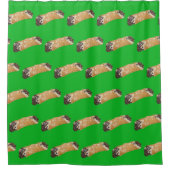 Cannoli (groene achtergrond) douchegordijn (Voorkant)