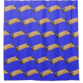 Cannoli (Helderblauwe achtergrond) Douchegordijn (Voorkant)