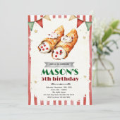 Cannoli Italiaans thema feest uitnodiging (Staand voorkant)