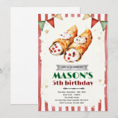 Cannoli Italiaans thema feest uitnodiging (Voorkant / Achterkant)