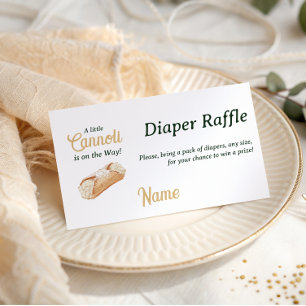 Cannoli Neutraal Beige Italiaanse Baby Shower Luie Informatiekaartje