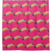 Cannoli (roze achtergrond) douchegordijn (Voorkant)