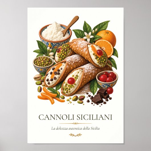 Cannoli Siciliani – Klassiek Italiaans dessert Poster (Voorkant)