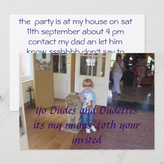 cannon 1 048, Yo Dudes en Dudettesits my mums ... Kaart (Voorkant / Achterkant)