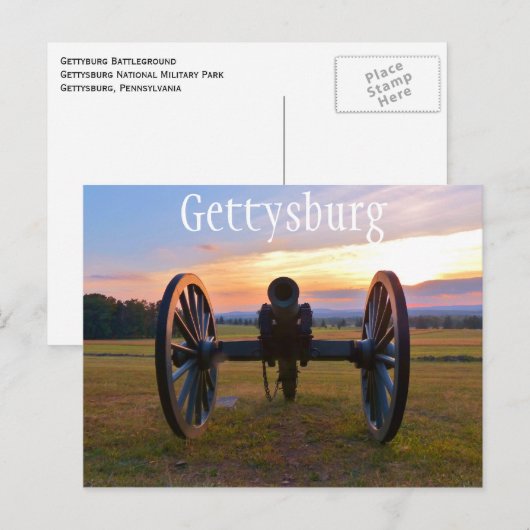 Cannon at Sunset, Gettysburg NMP Briefkaart (Voorkant / Achterkant)