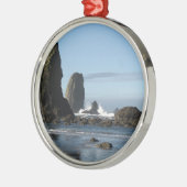 Cannon Beach and Haystack Rock wrapping paper Metalen Ornament (Links)