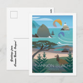 Cannon Beach, Briefkaart Oregon (Voorkant / Achterkant)