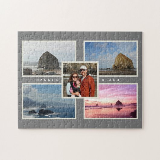 Cannon Beach Custom Family Foto Oregon Jigzaag Puz Legpuzzel (Horizontaal)