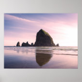Cannon Beach en Haystack Rock Sunset Photography Poster (Voorkant)