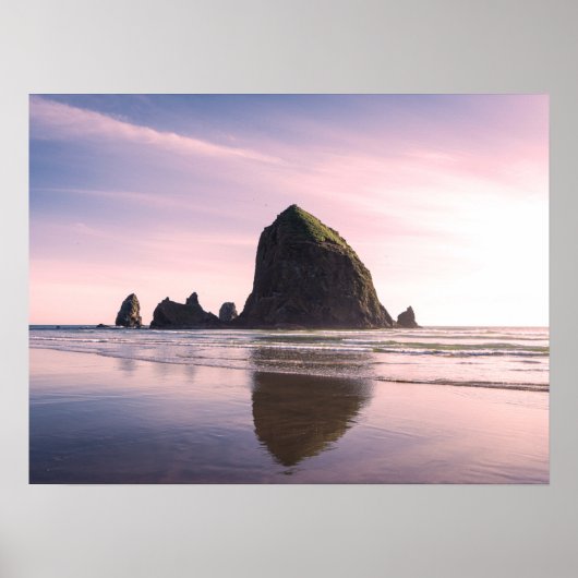 Cannon Beach en Haystack Rock Sunset Photography Poster (Voorkant)