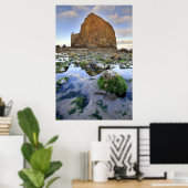 Cannon Beach Haystack Rock Low Tide Oregon Poster (Thuiskantoor)