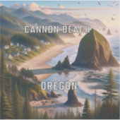 Cannon Beach Oregon 3 inch Vinyl Sticker (Voorkant)