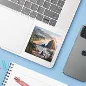 Cannon Beach Oregon 3 inch Vinyl Sticker (Laptop met iPhone)
