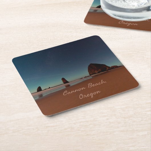 Cannon Beach Oregon Haystack Kartonnen Onderzetters (Schuin)
