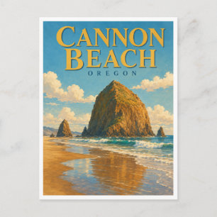 Cannon Beach Oregon Haystack Rock GeoSaga Briefkaart
