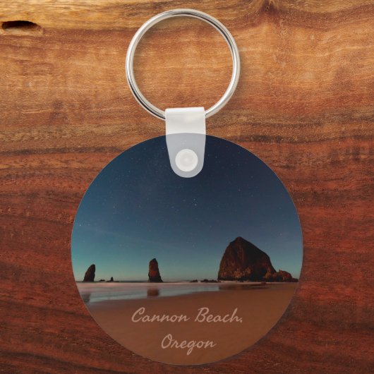 Cannon Beach Oregon Haystack Sleutelhanger (Voorkant)