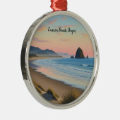 Cannon Beach Oregon Reizen Metalen Ornament (Rechts)