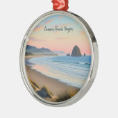 Cannon Beach Oregon Reizen Metalen Ornament (Links)