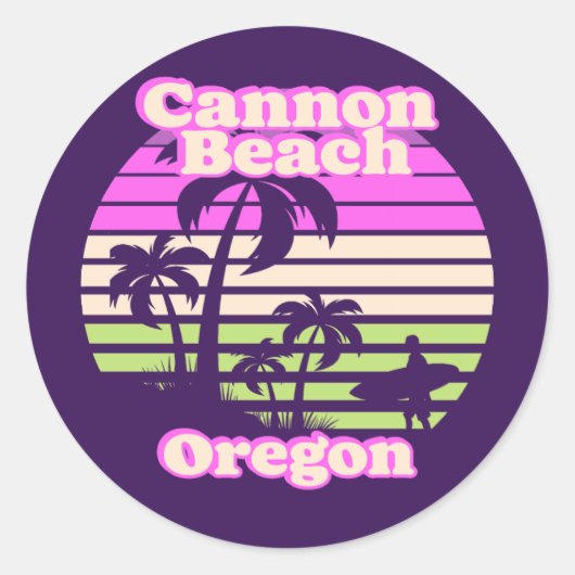  Cannon Beach Oregon Ronde Sticker (Voorkant)