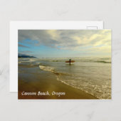 Cannon Beach Oregon Surfer Sunset Briefkaart (Voorkant / Achterkant)