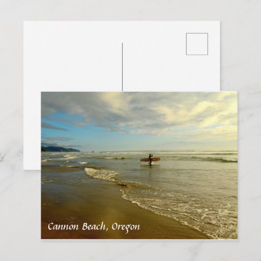 Cannon Beach Oregon Surfer Sunset Briefkaart (Voorkant / Achterkant)