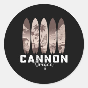 Cannon Beach Oregon Surfplank Mannen Vrouwen Surfe Ronde Sticker