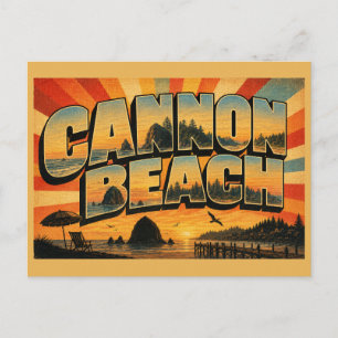 Cannon Beach Oregon Zee Stapel Bos Kunst Briefkaart