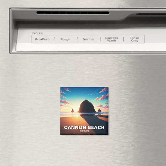 Cannon Beach Oregon zonsondergang Magneet (Insitu (Vaatwasser))