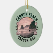 Cannon Beach Retro Vignet Keramisch Ornament (Rechts)