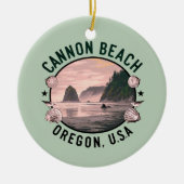 Cannon Beach Retro Vignet Keramisch Ornament (Voorkant)