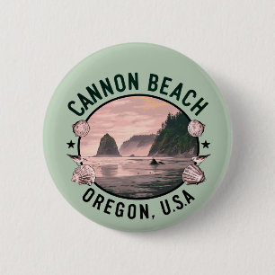 Cannon Beach Retro Vignet Ronde Button 5,7 Cm
