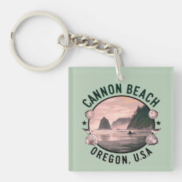 Cannon Beach Retro Vignet Sleutelhanger