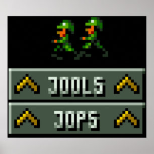 Cannon Fodder Heros Jools en Jops Retro DOS gam Poster