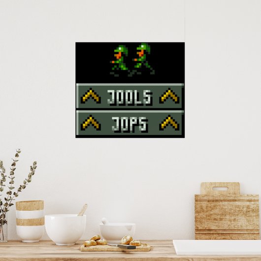 Cannon Fodder Heros Jools en Jops Retro DOS gam Poster (Keuken)