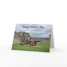 Cannon in Pevensy Castle Editable Father's Day Car