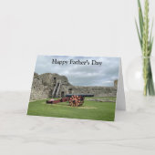 Cannon in Pevensy Castle Editable Father's Day Car Kaart (Voorkant)