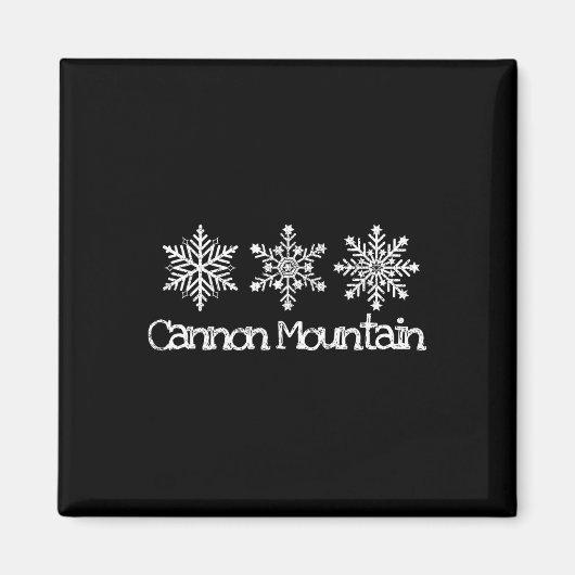 Cannon Mountain Franconia Notch Snowflakes Ski Ski Magneet (Voorkant)