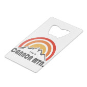 Cannon Mountain New Hampshire Creditkaart Flessenopener (Voorkant Gekanteld)