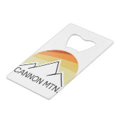 Cannon Mountain New Hampshire Retro Creditkaart Flessenopener (Voorkant Gekanteld)