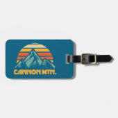 Cannon Mountain New Hampshire Retro Turquoise Bagagelabel (Voorkant horizontaal)