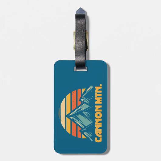 Cannon Mountain New Hampshire Retro Turquoise Bagagelabel (Achterkant verticaal)