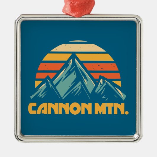 Cannon Mountain New Hampshire Retro Turquoise Metalen Ornament (Voorkant)