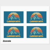 Cannon Mountain New Hampshire Retro Turquoise Rechthoekige Sticker (Vel)