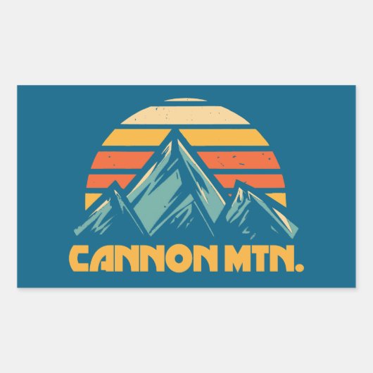 Cannon Mountain New Hampshire Retro Turquoise Rechthoekige Sticker (Voorkant)